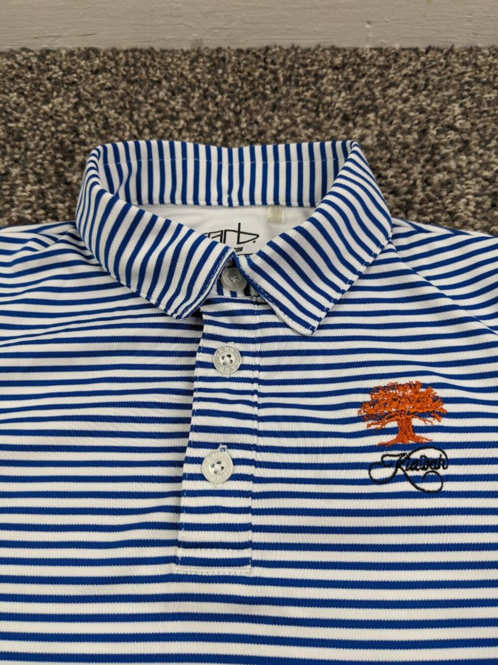 Kiawah Island Polo Shirt Boys 4T (Age 3-4) Garb Moisture Wicking Striped Blue